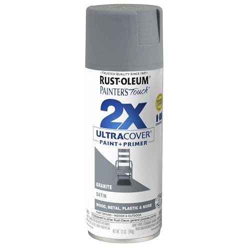 Rust-Oleum Painter's Touch 2X Ultra Cover Spray Paint, Satin Granite - color: Satin Granite, size: 12 Ounce (Pack of 1)