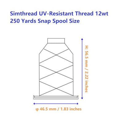 UV Resistant - Simthread 100% Polyester Bonded Thread Tex 69 (12wt) - 250 Yards x 2 Spools NP-Green - color: 2 × NP-GREEN, size: 250 Yards