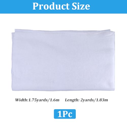 63 Inch 2 Yards White Quilt Batting Polyester Wadding Fiberfill Upholstery Fiber Quilting Stuffing Wrapping Fabric for Sewing Making Pillows Cushion Interior Decoration DIY Craft Supplies
