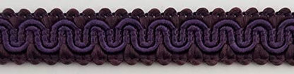 1/2" Scroll Braid Gimp with Backing - 10 Continuous Yards - Dark Purple - color: Dark Purple