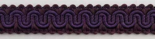 1/2" Scroll Braid Gimp with Backing - 10 Continuous Yards - Dark Purple - color: Dark Purple