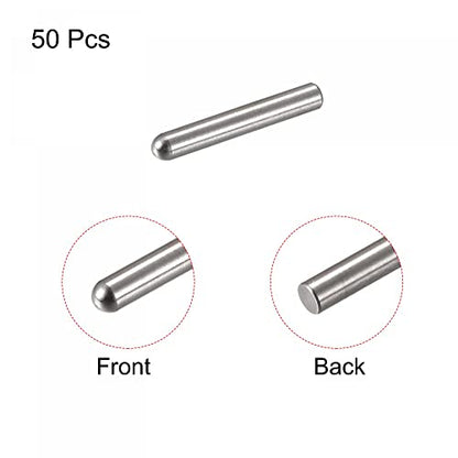 uxcell 2.6x16mm Dowel Pins, 50pcs 304 Stainless Steel Round Head Flat Chamfered End Dowel Pin Bunk Bed Pins Shelf Pegs Support Shelves Fasten Elements - size: 2.6x16mm