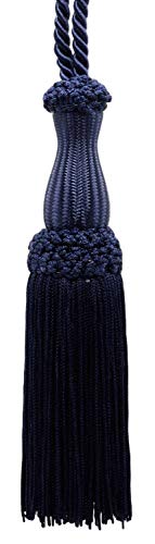 DÉCOPRO Decorative Silky 5" (12.5cm) Key Tassel 5" (12.5cm) Loop (Style# SKT) Dark Navy Blue #J3 (Dark Blue) Set of 2 - color: Dark Navy Blue #J3 (Dark Blue), size: Set of 2