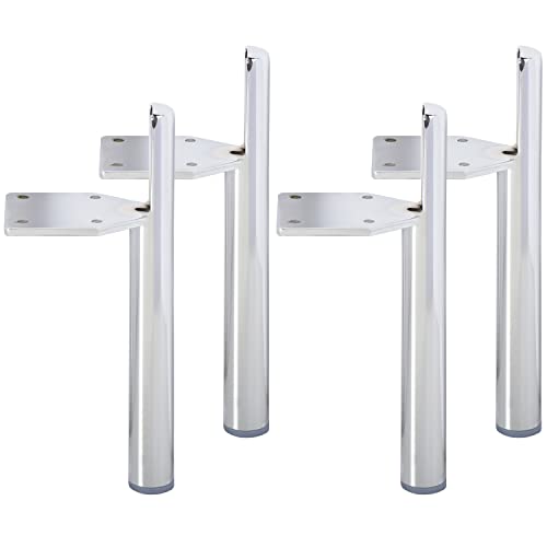 La Vane 7 inch Tapered Metal Legs, Side Mount, Mid-Century Modern,4PCS - color: Silver, size: 7 inch