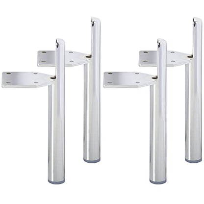 La Vane 7 inch Tapered Metal Legs, Side Mount, Mid-Century Modern,4PCS - color: Silver, size: 7 inch