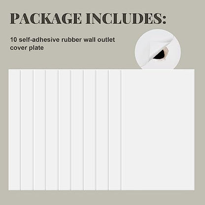 Frienda 10 Pcs Self Adhesive Rubber Wall Outlet Cover