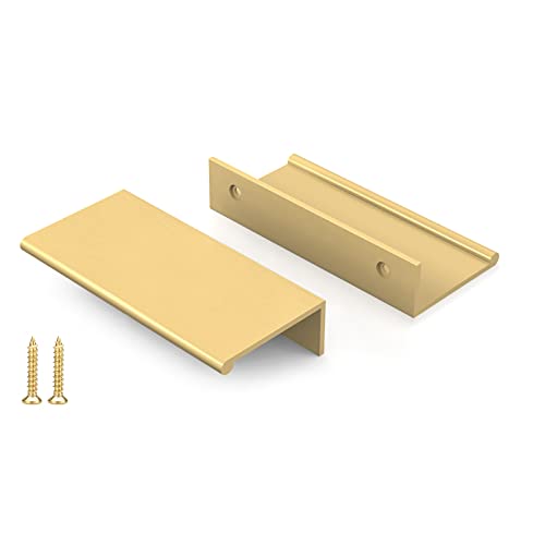 Peaha 25 Pack Kitchen Cabinet Handles 2-1/2" Matte Gold Pulls Edge Pulls - color: Matte Gold, size: Hole Centers:2-1/2in(64mm)