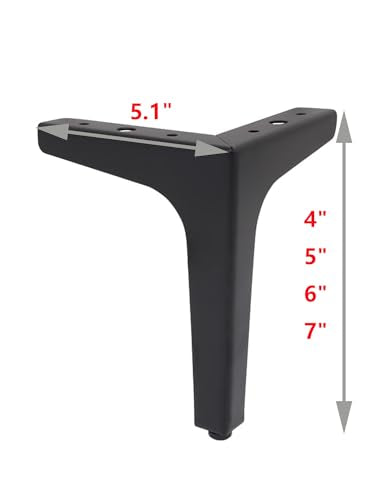 Furniture Legs,Cabinet Legs,Cupboard Legs,Sofa Legs,Cough Legs,Coffee Table Legs,Legs for Couch Chair Ottoman Replacement Black,4 Pcs (4 inch, Black) - color: Black, size: 4"/10cm