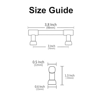 Alzassbg 3" Matte Black Cabinet Pulls and Handles 10 Pack, AL0005MB - color: Matte Black, size: 3" Hole Center