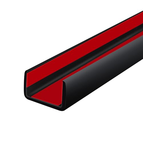 Rubber Edge Trim, Self Adhesive U Channel Edge Trim, Big Size U Shaped Trim, Edge Banding for Plywood, Woods, Shelf, Cabinet, Countertop, Size 1/2", Length 20Ft, Black - size: Size1/2"(Fit 7/16"~9/16"), L20'