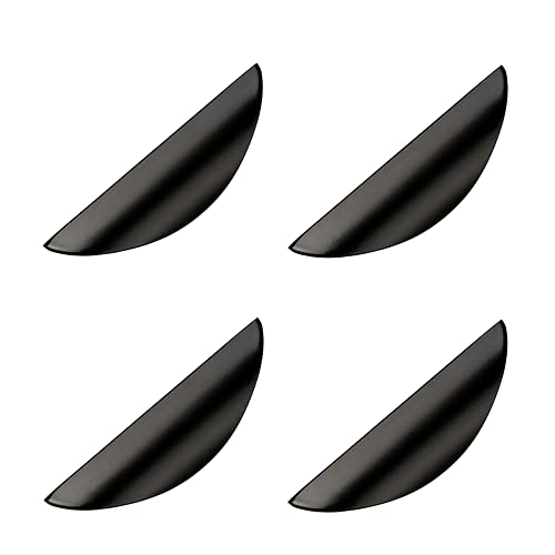 Primst 4 Pack Cabinet Handles, Half Moon Cabinets Cupboard Hanldes Matte Black Drawer Pulls, Kitchen Cabinet Pulls Cabinet Hardware Drawer Handles 3-3/4in Hole Center - color: Black, size: L-4PCS
