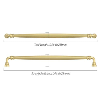 Asidrama 10 Pack 10 inch Brushed Gold Kitchen Cabinet Handles - color: Brushed Gold, size: 10" Hole Center(254mm)