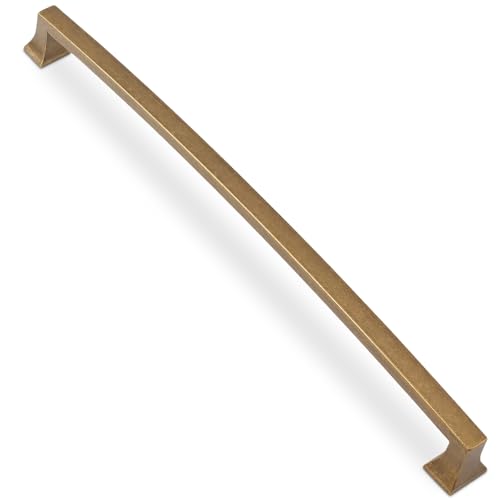 10 Pack 12-5/8 Inch(320mm) Kitchen Cabinet Handles Antique Brass Cabinet Pulls Vintage Drawer Pulls Aged Gold Bronze Kitchen Hardware Solid Kitchen Handles - color: Antique Brass, size: 12-5/8'' Hole Center(320mm)
