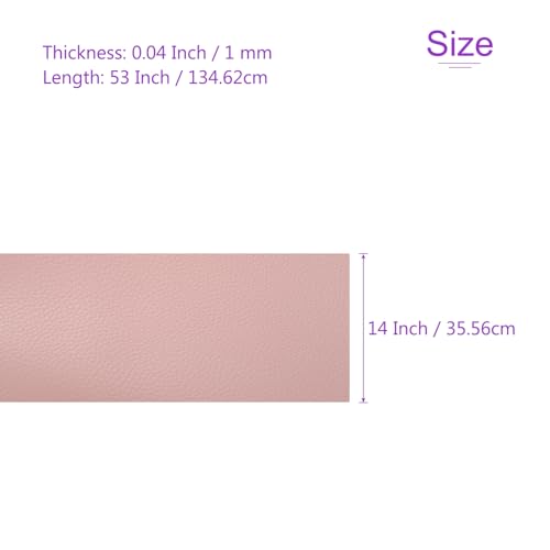 DMiotech 1 Pack 14 Inch x 53 Inch Faux Leather Sheet Furniture Cover Soft Grain Light Pink PU Leather Roll for Handmade DIY Craft Projects - color: Light Pink