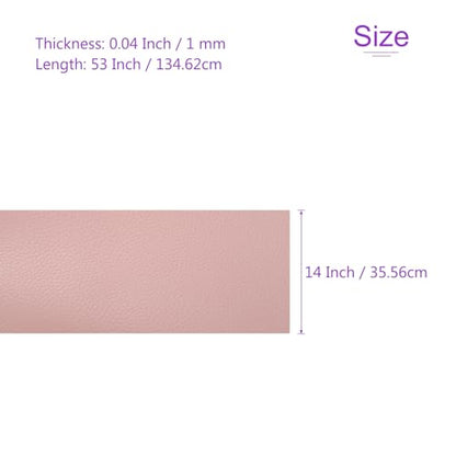 DMiotech 1 Pack 14 Inch x 53 Inch Faux Leather Sheet Furniture Cover Soft Grain Light Pink PU Leather Roll for Handmade DIY Craft Projects - color: Light Pink