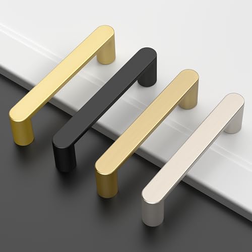 Amerdeco 10 Pack ZH0005MGP Brushed Gold Cabinet Pulls 3.75" - color: Brushed Gold, size: 3.75" hole center