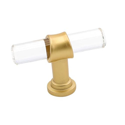 Goldenwarm 10 Pack Brushed Brass Cabinet Knobs Acrylic Drawer Knobs - LS9165GD Acrylic Pull Handles for Kitchen Cabinets Dresser Cupboard Hardware Pulls Handles - color: ‎Brass-acrylic