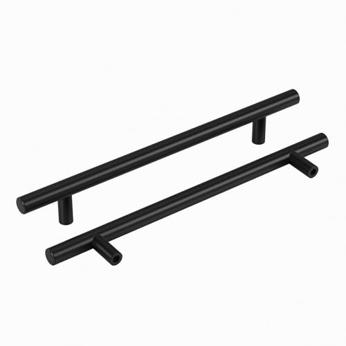 homdiy Black Cabinet Handles 20Pack 6-1/4inch Hole Center Kitchen Drawer Pulls and Knobs Stainless Steel Cabinet Hardware for Bathroom, Cupboard - color: Black, size: 6-1/4in hole centers
