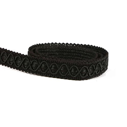 Gimp Braid Trim, 5 Yards 0.59 Inch Fabric Trim, Black - color: Black, size: 5yard