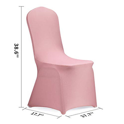 Peomeise Stretch Spandex Chair Cover for Wedding Party Dining Banquet Event (Dusty Rose, 6) - color: Dusty Rose, size: 6PCS