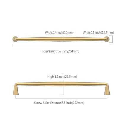 Asidrama Champagne Bronze Cabinet Pulls Solid Handles,7.5 Inch,10 Pack - color: Champagne Bronze, size: 7.5" Hole Center(192mm)