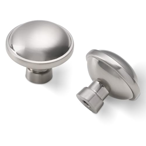 10 Pack Kitchen Cabinet Knobs Brushed Satin Nickel Cabinet Handles Silver Drawer Knobs Kitchen Hardware - color: Brushed Satin Nickel, size: 1-1/4'' Diameter(32mm)