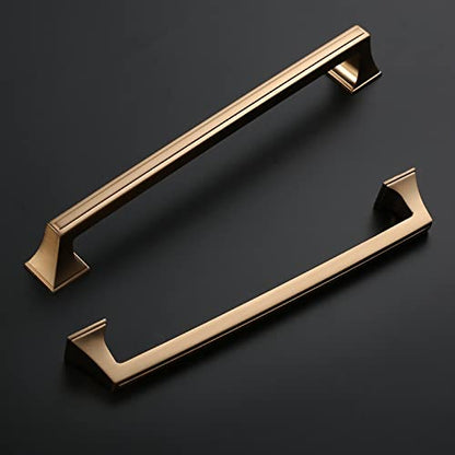 Amerdeco 10 Pack Champagne Bronze Cabinet Handles 7.5 Inch(192mm) Hole Center for Kitchen & Bathroom Drawer & Dresser Pulls ZH0010 - color: Champagne Bronze, size: 7.5"/192MM Hole Center