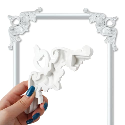 10 Feet Peel and Stick Chair Rail Panel Molding Decoration, Flexible Self-Adhesive DIY Wall Decor, Wall Plating for Home Decoration (White Corner) - color: White Corner