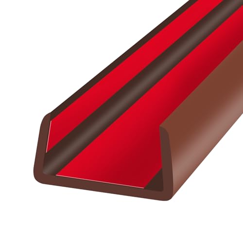 Rubber Edge Trim, Flexible Self-Adhesive U Shaped Peel and Stick Edge Banding, 1-3/4"(44.5mm) U Channel Protector, Edge Guards for Woods, Furniture, 20Ft, Brown Color - color: Brown, size: Fit 1-3/4" - L20'