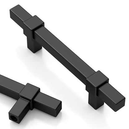 Asidrama 10 Pack 3 inch Matte Black Kitchen Cabinet Handles - color: Matte Black, size: 3" Hole Center(76mm)