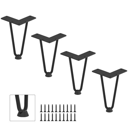 Hairpin Legs 8", Black Metal Furniture Legs for Coffee Table, Set of 4 - size: 8inch
