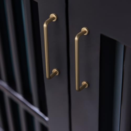 Goo-Ki 6 Pack 4" Center to Center Champagne Bronze Modern Cabinet Pulls Solid Contemporary Home Improvement Hardware Drawer Pulls Zinc Alloy Kitchen Handles - color: Champagne Bronze, size: 4'' Center to Center