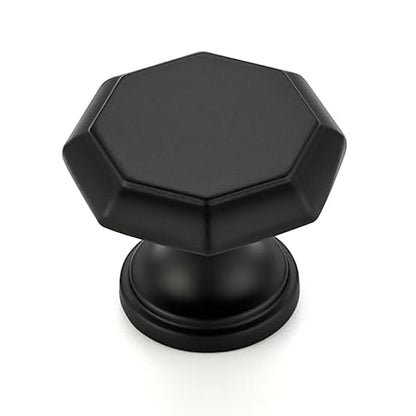 Ravinte Matte Black Single Hole Round Cabinet Knobs,Zinc Pull,10 Pack - color: Matte Black