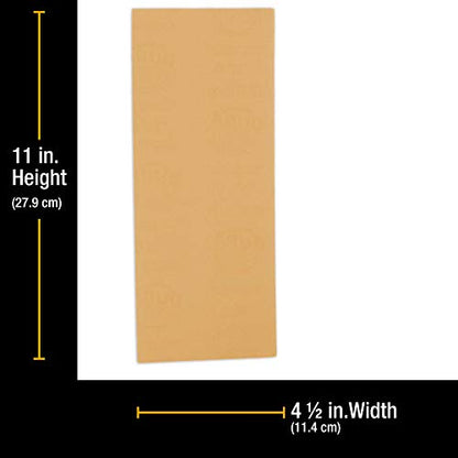 Dura-Gold Premium 1/2 Sheet Gold Sandpaper Sheets, 150 Grit (Box of 16) - size: 150-Grit