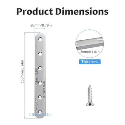 2pcs 156mm Flat Plate Straight Brackets - size: 2Pcs 156 Straight