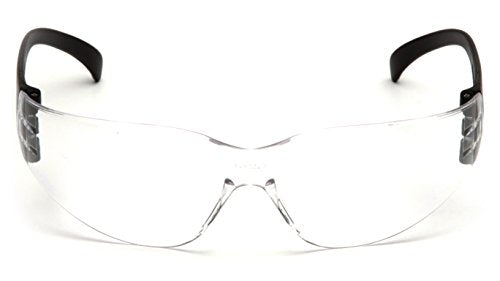 Pyramex Intruder Safety Eyewear Clear Frame Full Foam Padding Clear Anti-Fog Lens - color: Clear Lens/ Black Frame, style: Standard