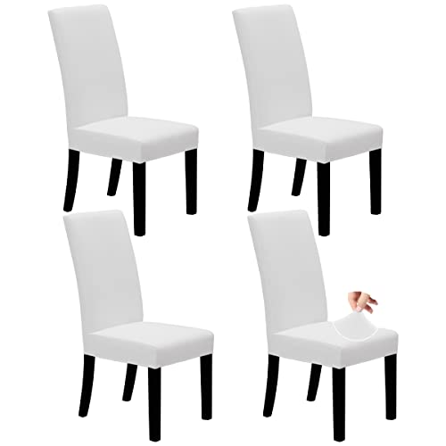 Easy-Going Stretch Dining Room Chair Slipcovers Set of 4, White - color: White
