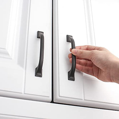 KOOFIZO 10 Pack 3-3/4 in Matte Black Cabinet Pull, Black Drawer Handle 1958 - color: Black, size: 3-3/4" CC