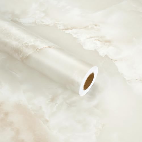 Beige Marble Contact Paper Matte Cream Counter Top Peel and Stick - color: Beige, size: 17.7" x 315"
