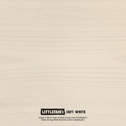 Littlefair's Non-Toxic Water-Based Wood Stain - Traditional Range 250ml Sensual Soft White Wood Dye for Indoor Timber Including Doors and Skirting Boards