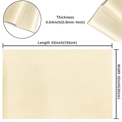 HYANG Smooth Solid Color Beige Faux Leather Sheets 1 Rolls 12"X53" (30cmX135cm),Faux Leather is Great for, Bows,Earrings Handmade DIY Craft Projects Making - color: Beige