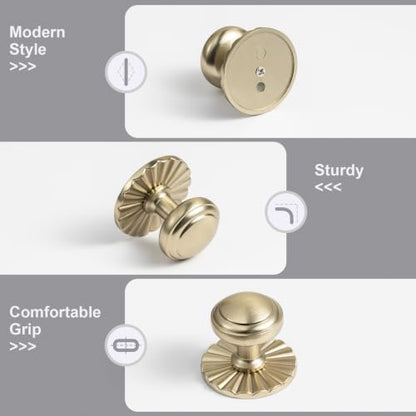 6Pack Champagne Bronze Cabinet Knobs with Backplate Drawer knobs - color: Champagne Bronze, style: Daisy