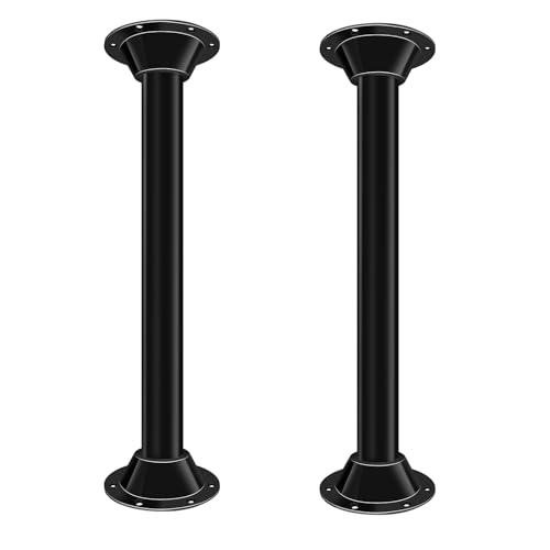 RV Table Base Mount, Camper Aluminum RV Table and Floor Mounting Base - color: Black Aluminum - 4 Pack