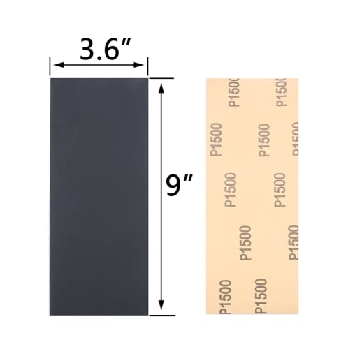 30Pcs 9 x 3.6 Inchs 1500 Grit Wet and Dry Handmade Universal Sanding Sheets, Suitable for Woodworking Furniture/Automobiles/Metal/Lacquer Polishing Sandpaper - style: 1500 Grit