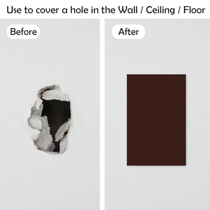 Rubber Bond Self-Adhesive Rubber Wall Outlet Cover Plate 5 Pack - Easy to Apply Peel & Stick Drywall Hole Patch - 5x3 Inch Screwless Blank Wall Plate Cover - Premium Hole Cover (Dark Brown, 5x3 Inch) - color: Dark Brown, size: 5x3 Inch Rectangular