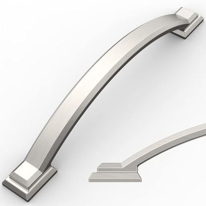 Amerdeco 10 Pack Modern Brushed Satin Nickel Cabinet Pulls 7.5" - color: Brushed Satin Nickel, size: 7.5" hole center