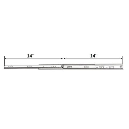 Full Extension Less Noise Ball Bearing Drawer Slides, 14 Inches, 1-Pair - size: 14 Inch, style: 1 Pair