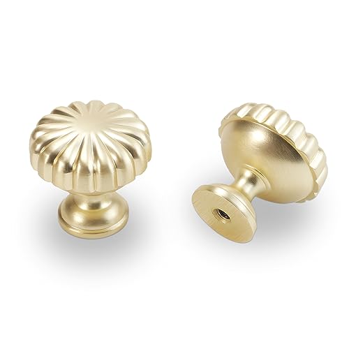 10 Pack Brushed Brass Kitchen Cabinet Knobs Gold Drawer Knobs Kitchen Cabinet Hardware Solid Handles Drawer Knobs Dresser Handles - color: Brushed Brass