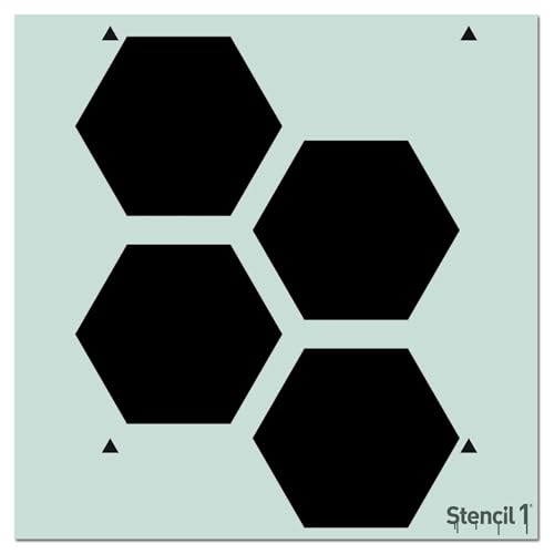 Stencil1 Hexagon Pattern Stencil 11" x 11" Geometric Wall Decor - color: Hexagon Repeat Wallpaper Pattern Stencil