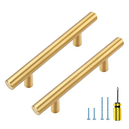 Ravinte Brushed Brass Cabinet Handles, 15 Pack Drawer Pulls, 3 in - size: 3 Inch Hole Centers